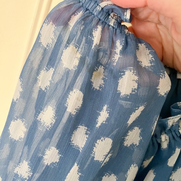 DVF Off Shoulder Polka Dot Dress - Size 4 - Picture 4 of 11